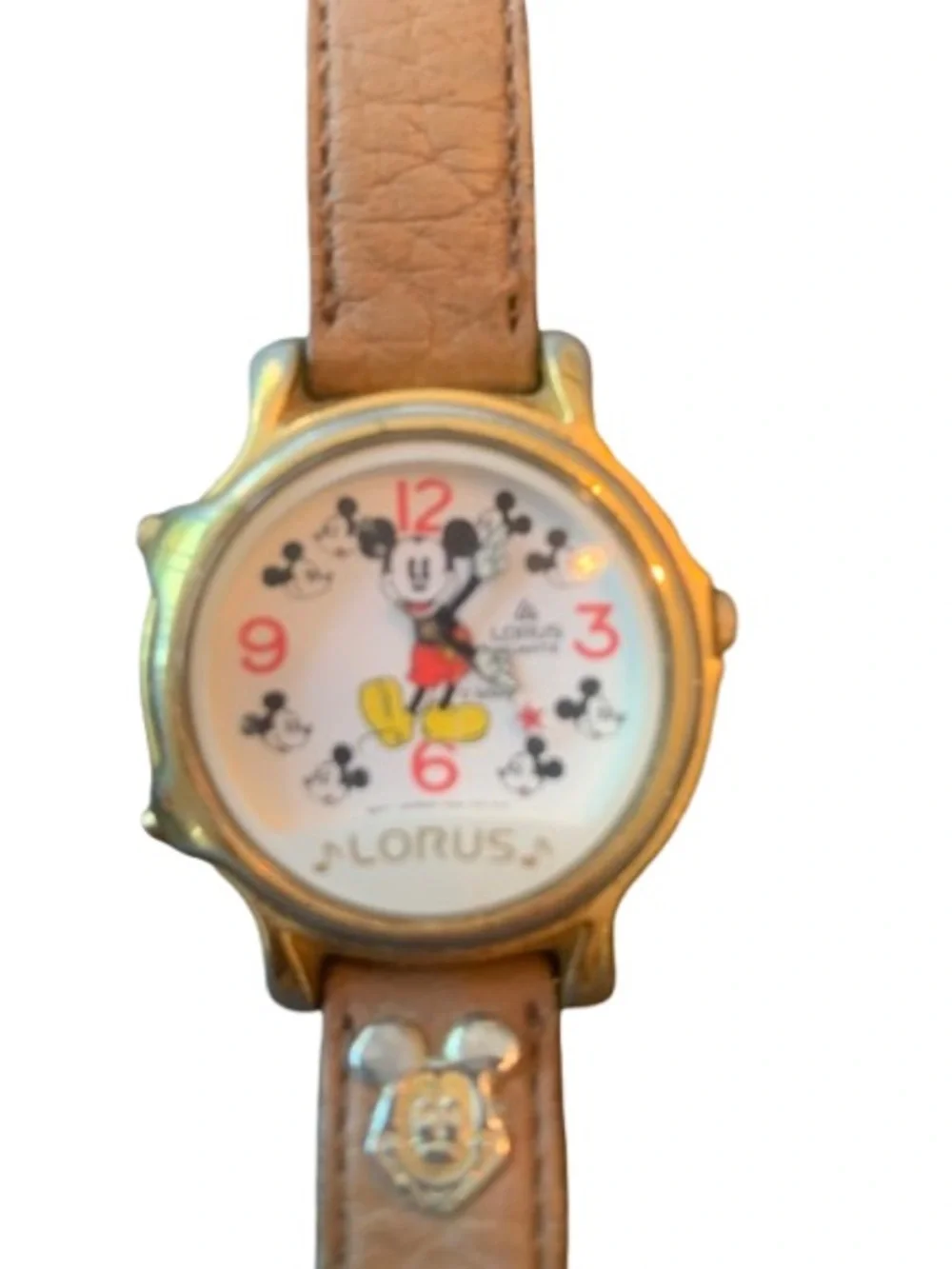 Vintage Mickey Mouse Animated Wristwatch Duo - Black & Brown Straps